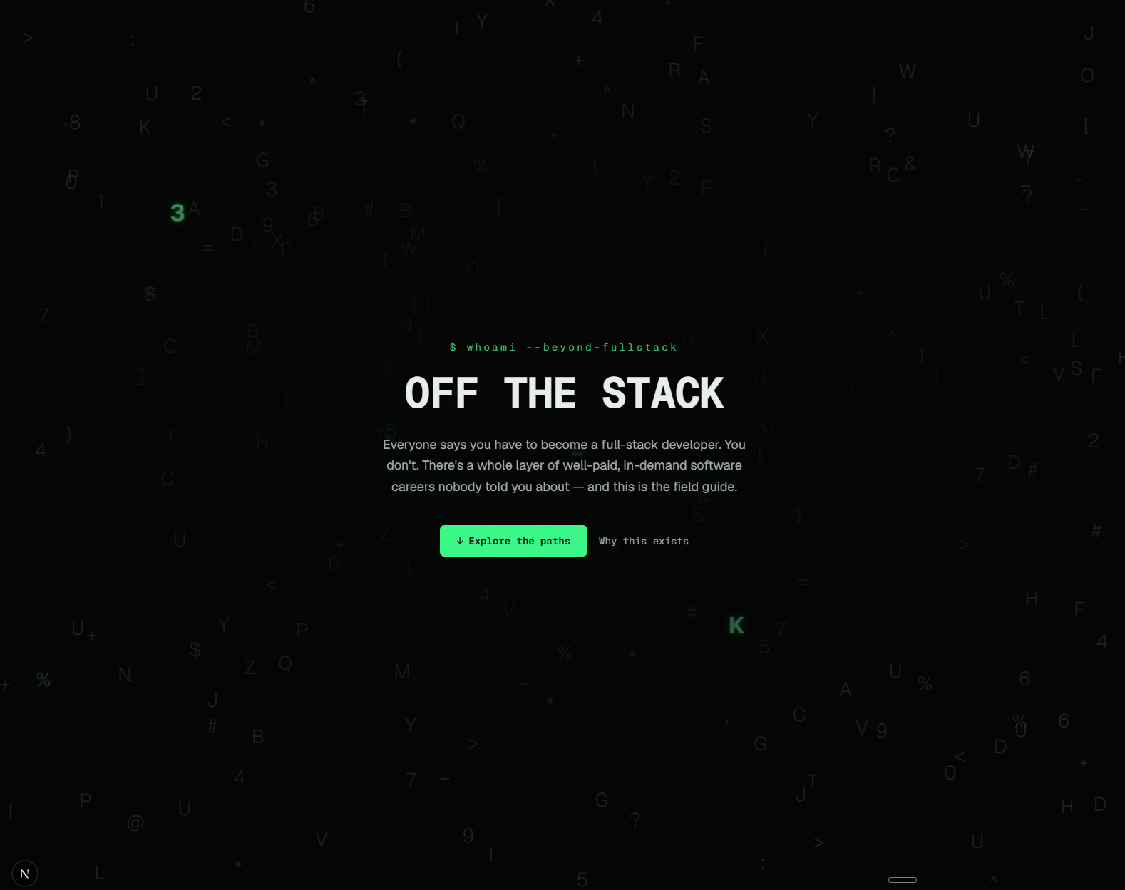 Off The Stack — captura del sitio